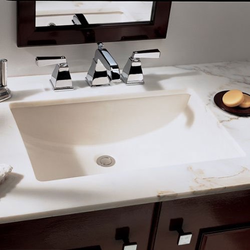 Large Rectangle White Porcelain Undermount Lavatory Sink