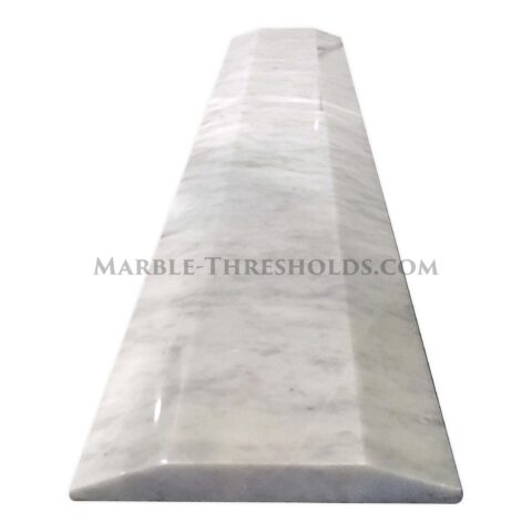 White Carrara Marble double hollywood door threshold