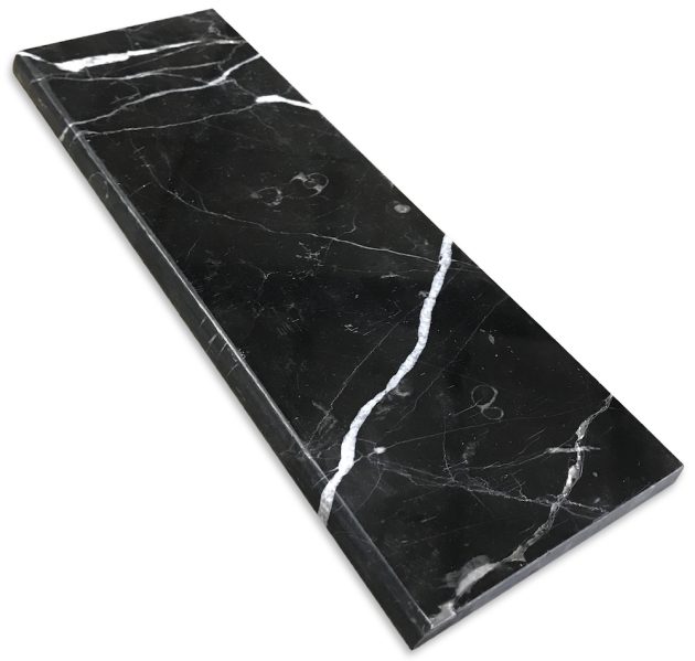 Nero Marquina Marble - 24 inches x 3 inches 3/4 inches - Honed - Standard Bevel