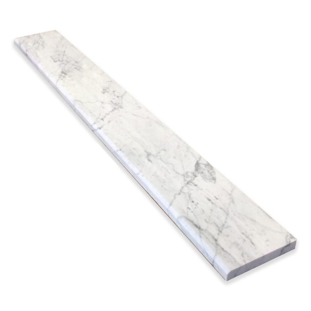White Carrara Marble Threshold - 24 x 5 x 3/4 inches - Honed, Standard Beveled