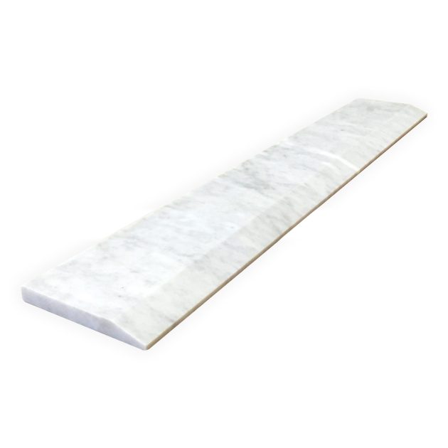 White Carrara Marble Threshold - 30 x 6 x 3/4 inches - Polished, Single Hollywood